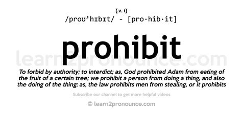 probhib|Prohibit Definition & Meaning .